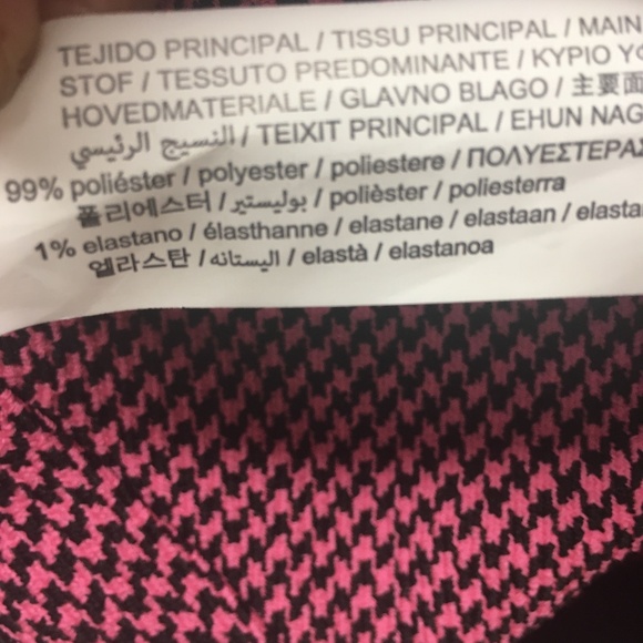 NWT Zara Pink Black Houndstooth Blazer Dress Bloggers Fav - Picture 8 of 12
